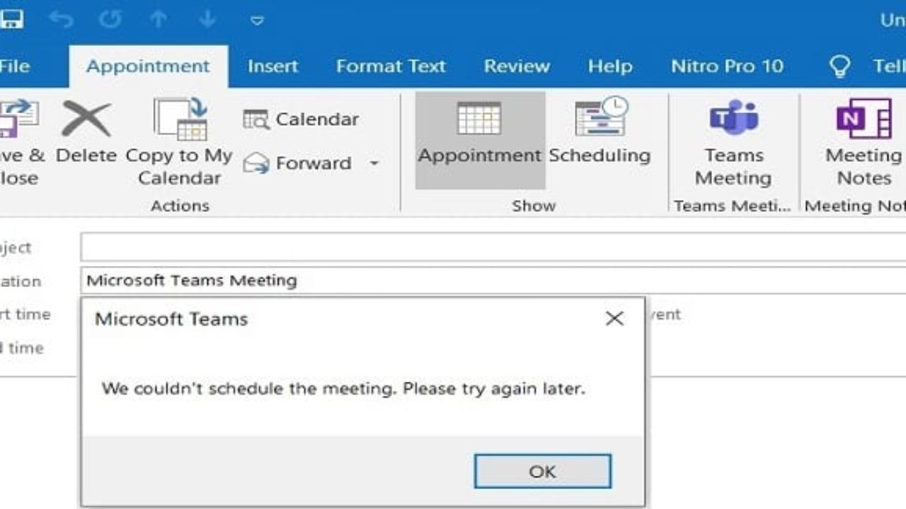 outlook for mac cannot open meeting item